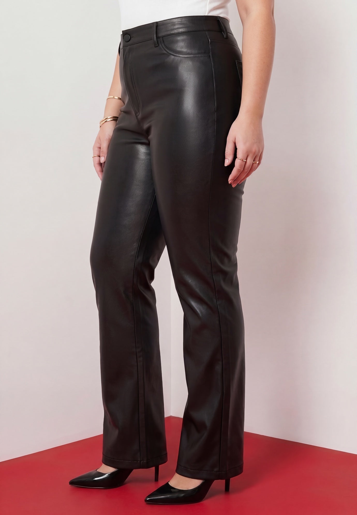 Plus Size Faux Leather Bootcut Pant image number 2
