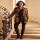 Plus Size Metallic Jacquard Button-Front Tunic image number 0