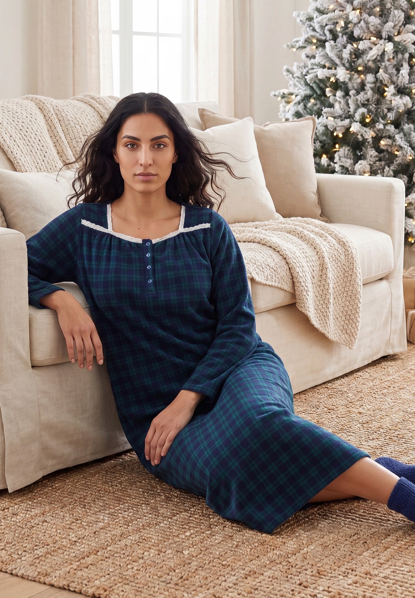 Only Necessities Soft & Cozy Gown & Socks image number 3