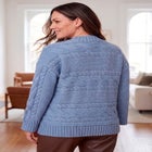 Cable Knit Bell-Sleeve Sweater image number 1