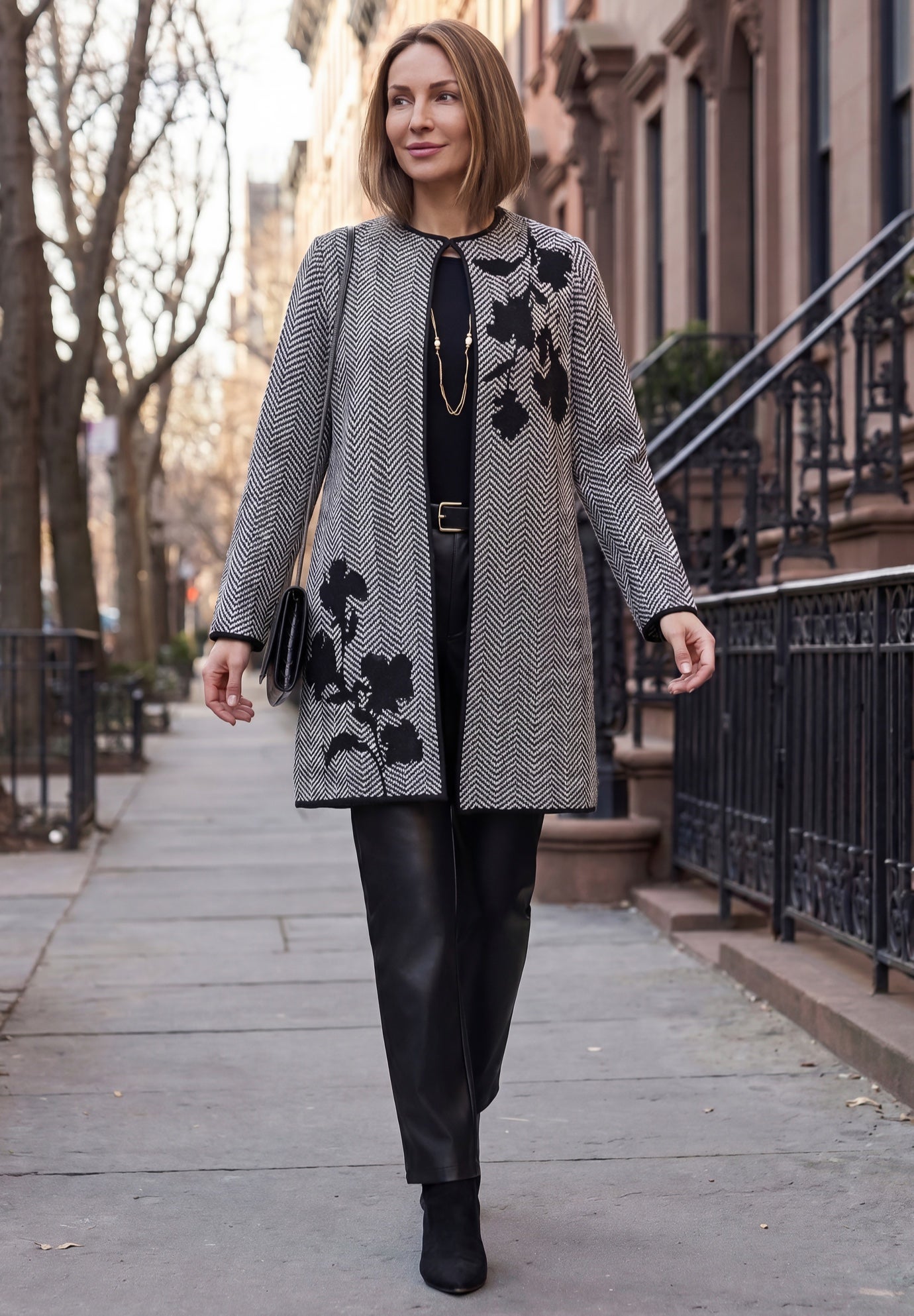 Jacquard Coatigan Sweater Jacket image number 0