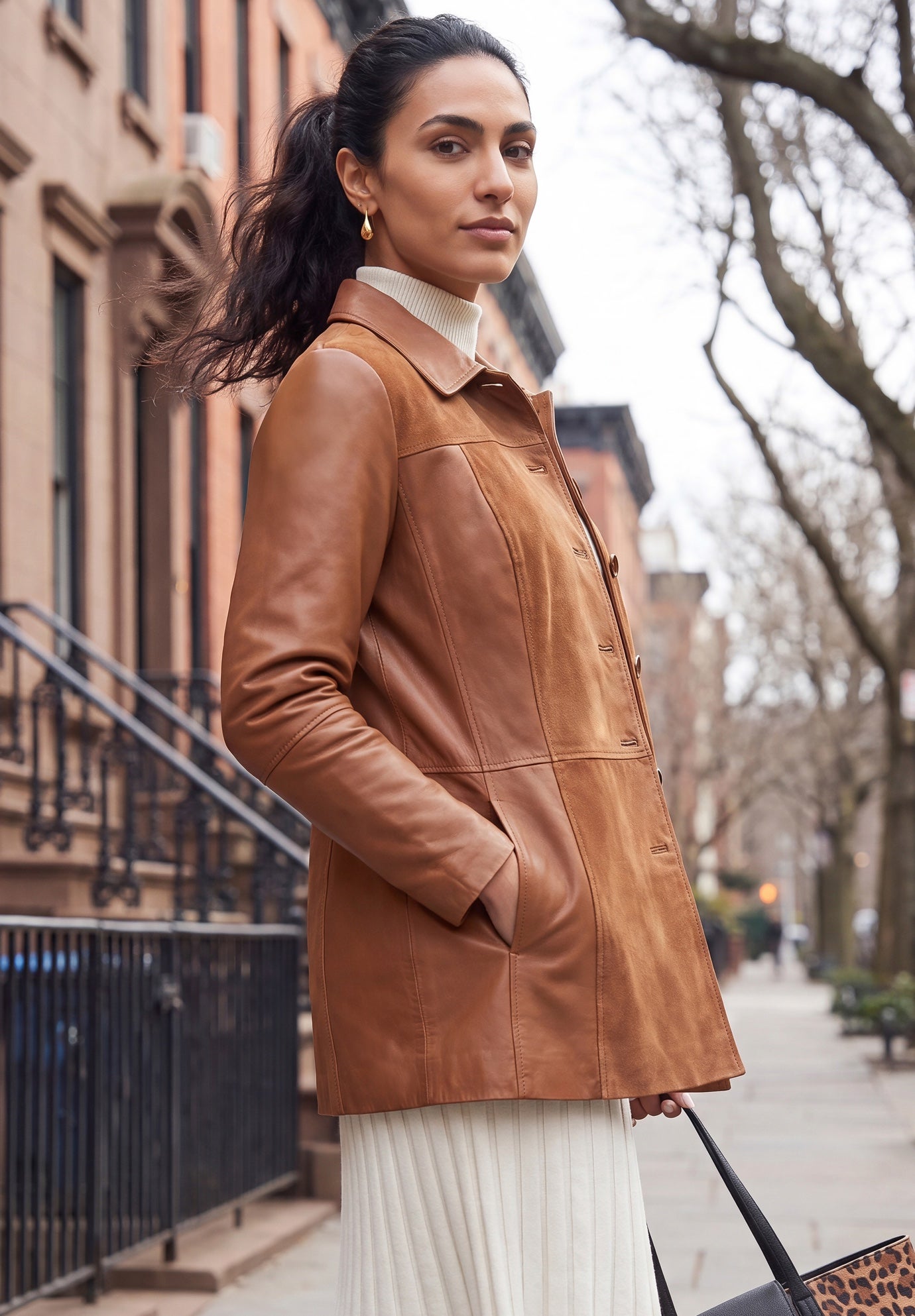 Leather and Suede Relaxed Jacket image number 2