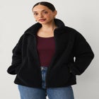 Zip Front Mockneck Sherpa Jacket image number 1
