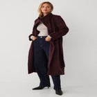 Long Double-Breasted Wool-Blend Belted Coat image number 1