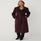 Long Double-Breasted Wool-Blend Belted Coat image number 0