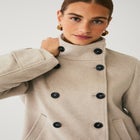 Funnel Neck Double-Breasted Wool-Blend Coat image number 3