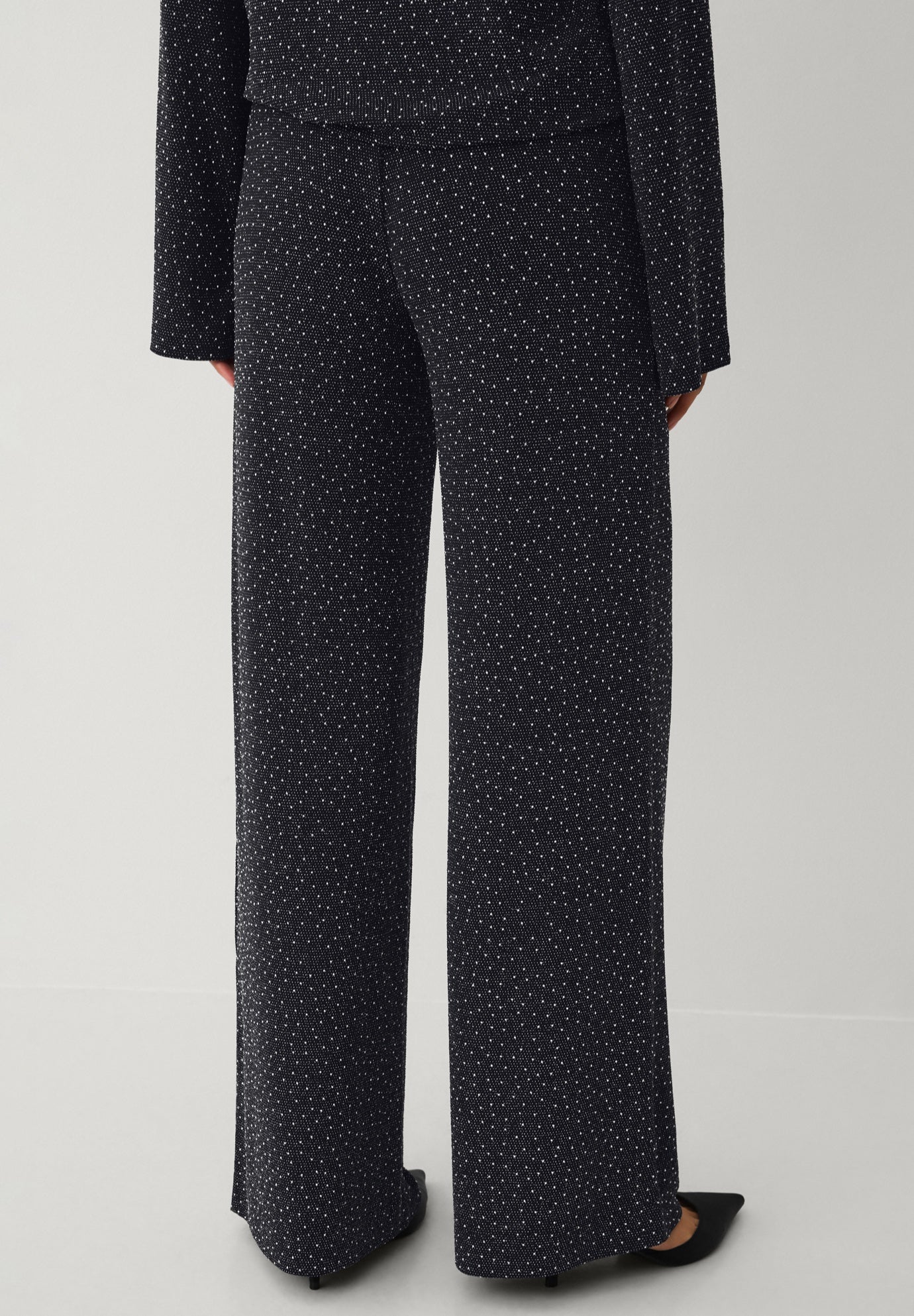 Embellished Wide Leg Pants With Flat Waistband image number 1