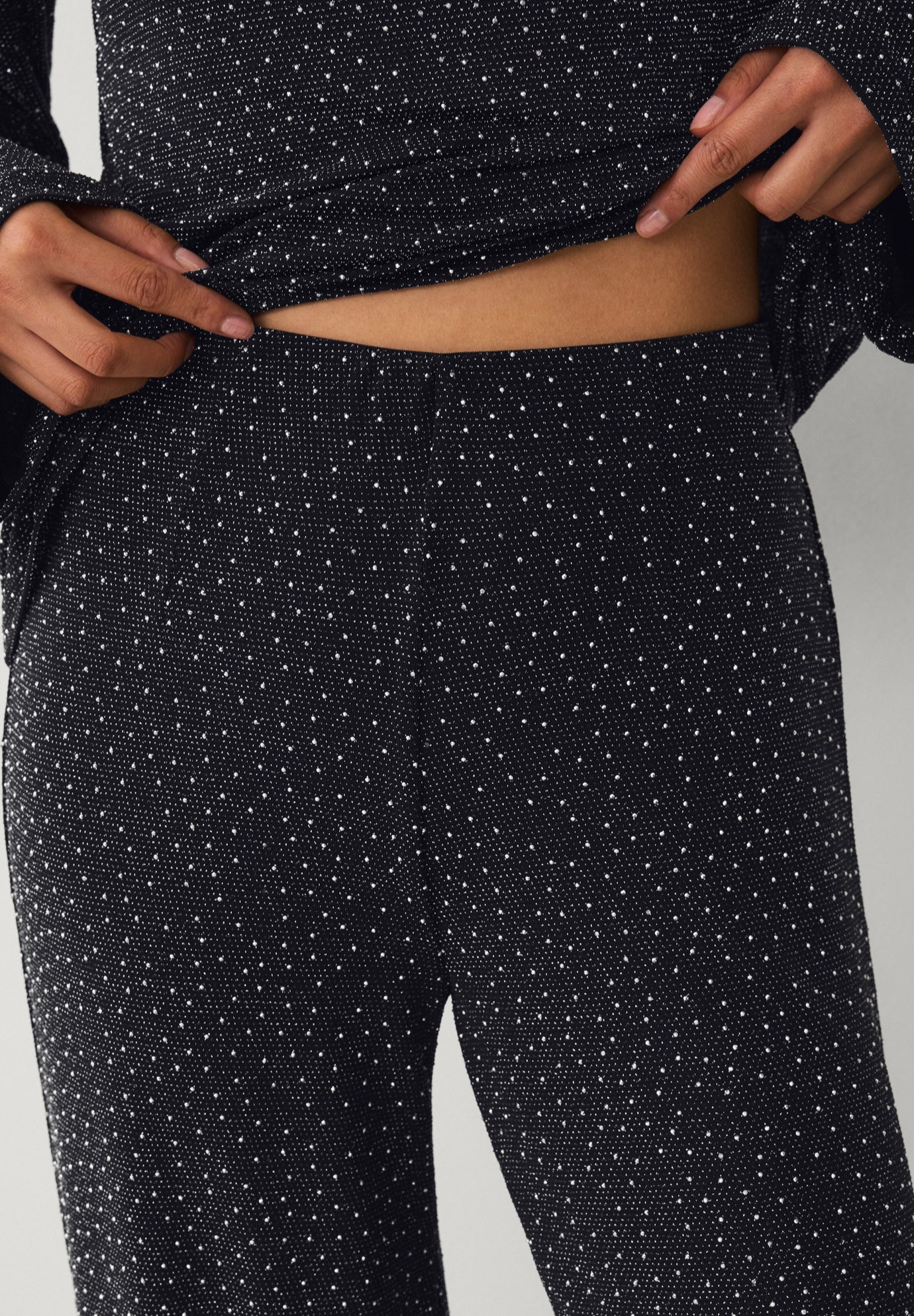 Embellished Wide Leg Pants With Flat Waistband image number 2