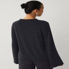 Embellished Boat Neck Top with Long Bell Sleeves image number 1