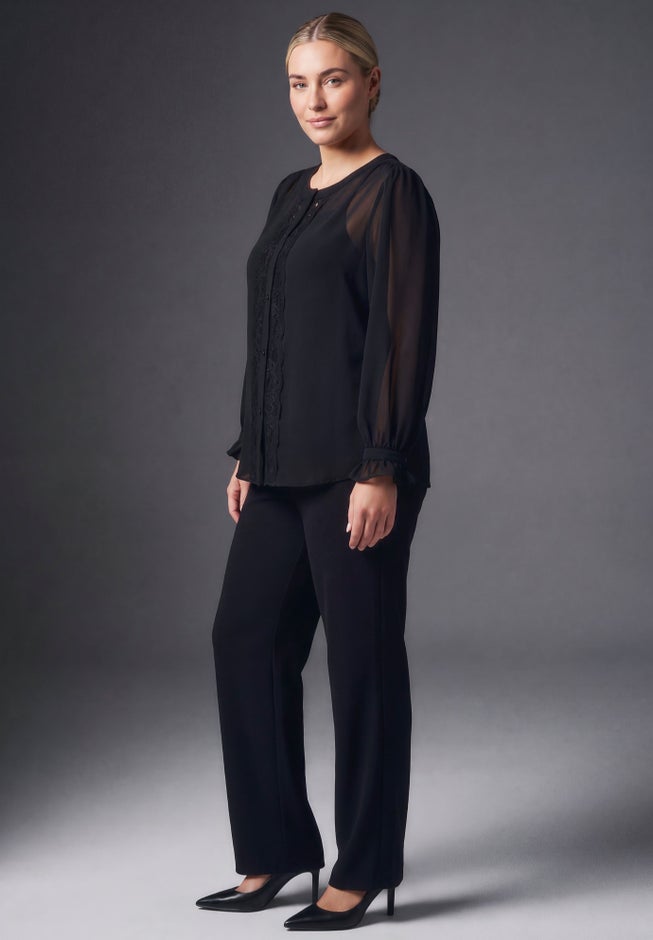 Liliana Lace Front Blouse image number 2