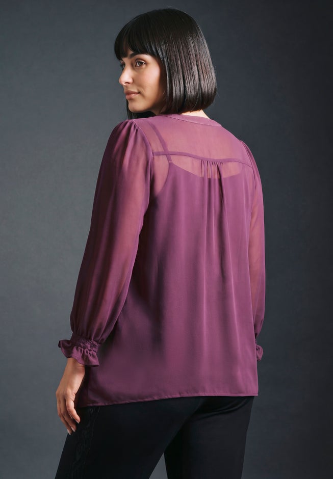 Liliana Lace Front Blouse image number 3