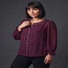 Liliana Lace Front Blouse image number 0