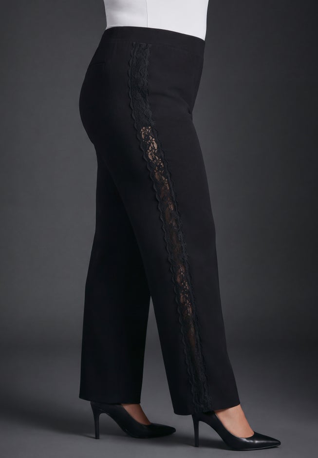 Liliana Ponte Lace Straight Leg Pant image number 2