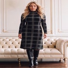 Plus Size Plaid Mockneck Sweater Dress image number 0