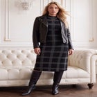 Plus Size Plaid Mockneck Sweater Dress image number 1