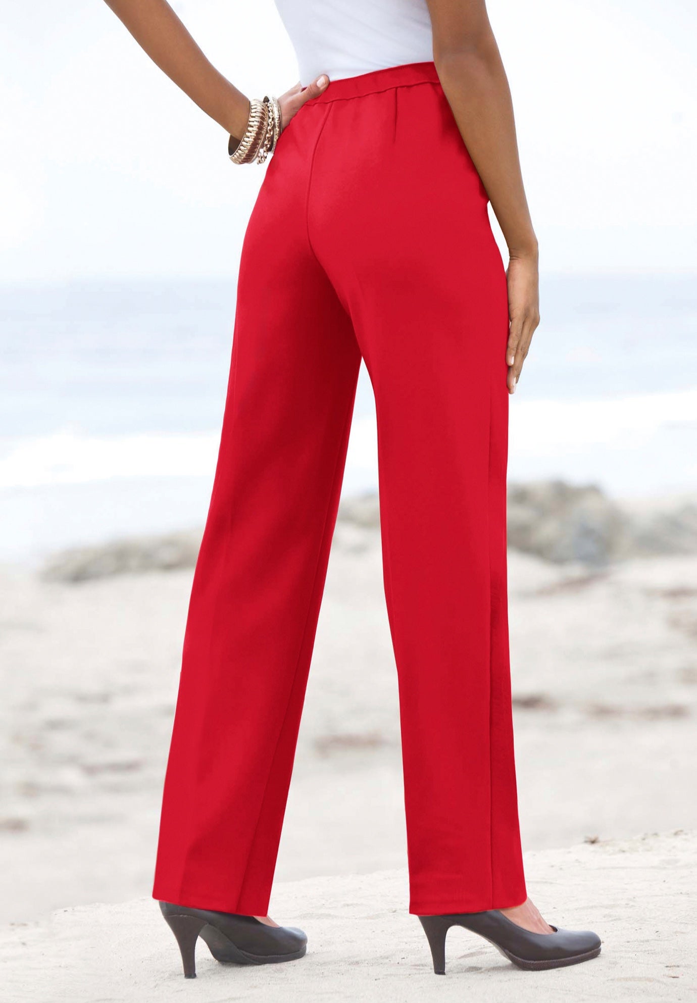 Plus Size Classic Bend Over&reg; Structured Straight Leg Pull-On Pant image number 0