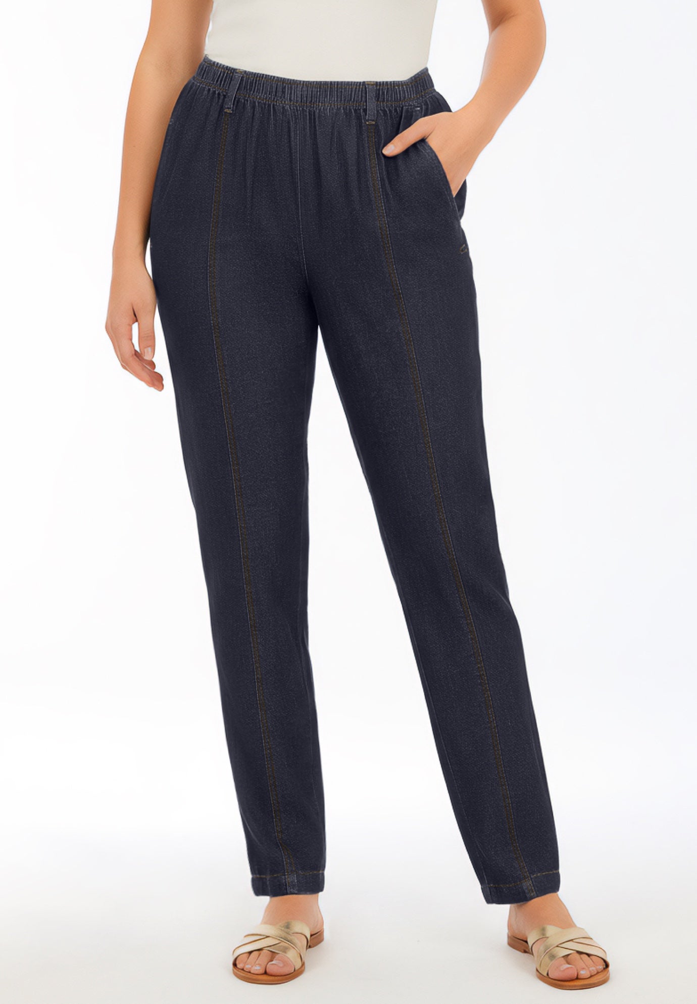 Plus Size Easy-Wear Straight Leg Jean image number 0