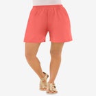 Plus Size Soft Knit Pull-On Short image number null