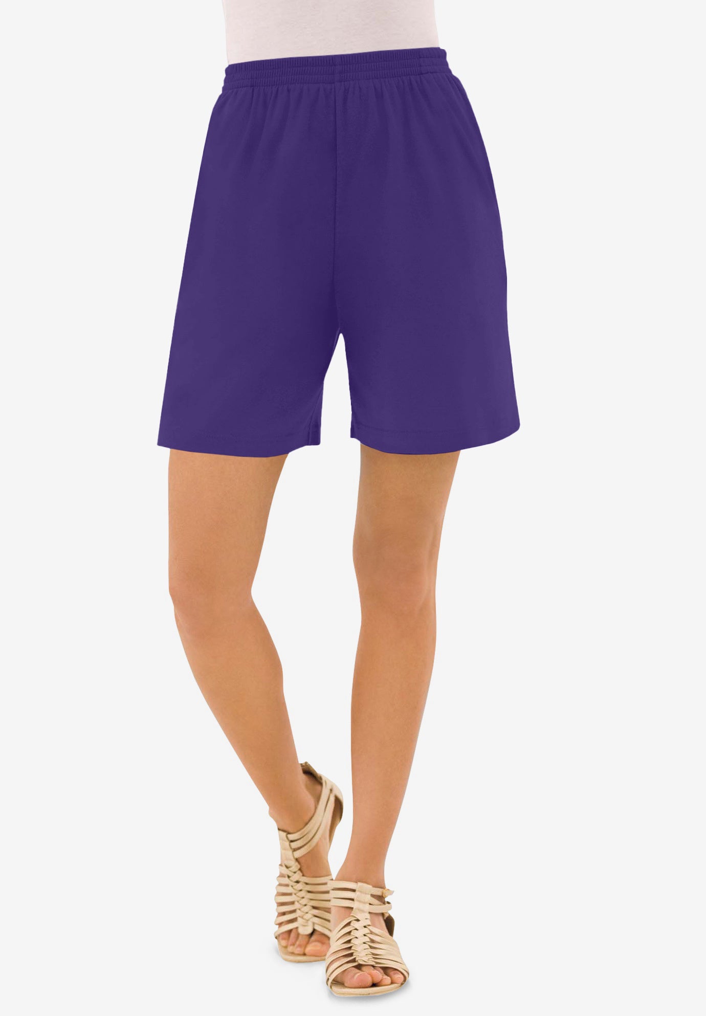 Plus Size Soft Knit Pull-On Short image number 0