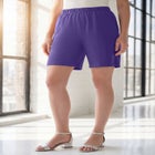 Plus Size Soft Knit Pull-On Short image number null