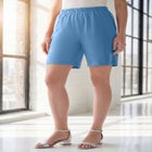 Plus Size Soft Knit Pull-On Short image number null