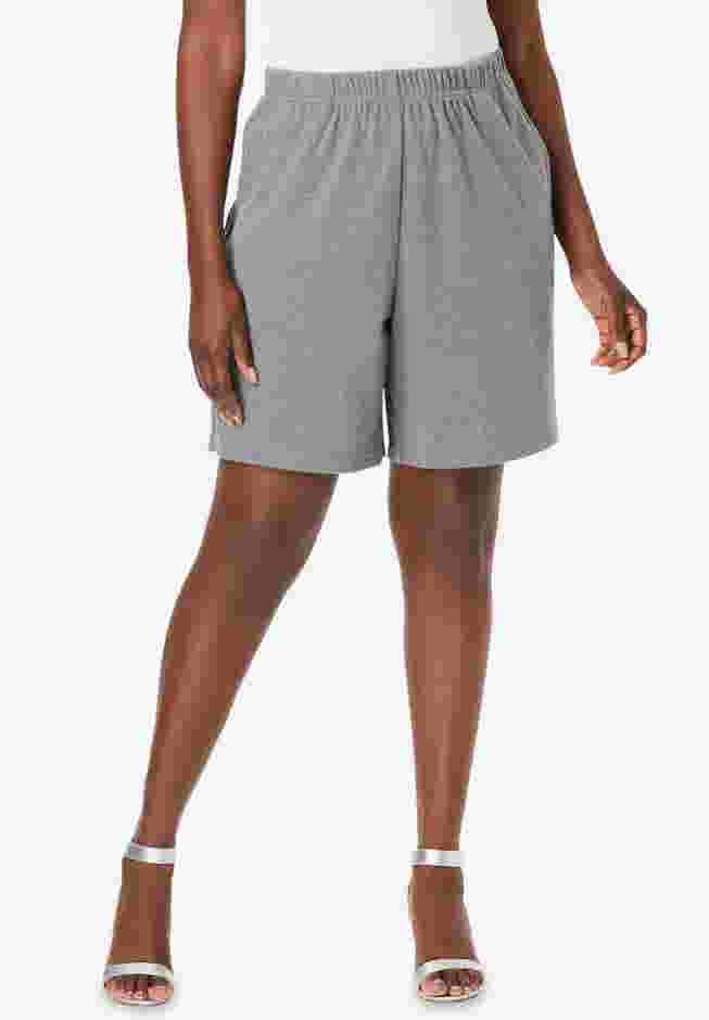 Plus Size Soft Knit Pull-On Short image number 0