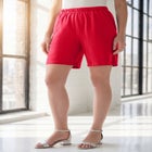Plus Size Soft Knit Pull-On Short image number null