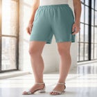 Plus Size Soft Knit Pull-On Short image number null