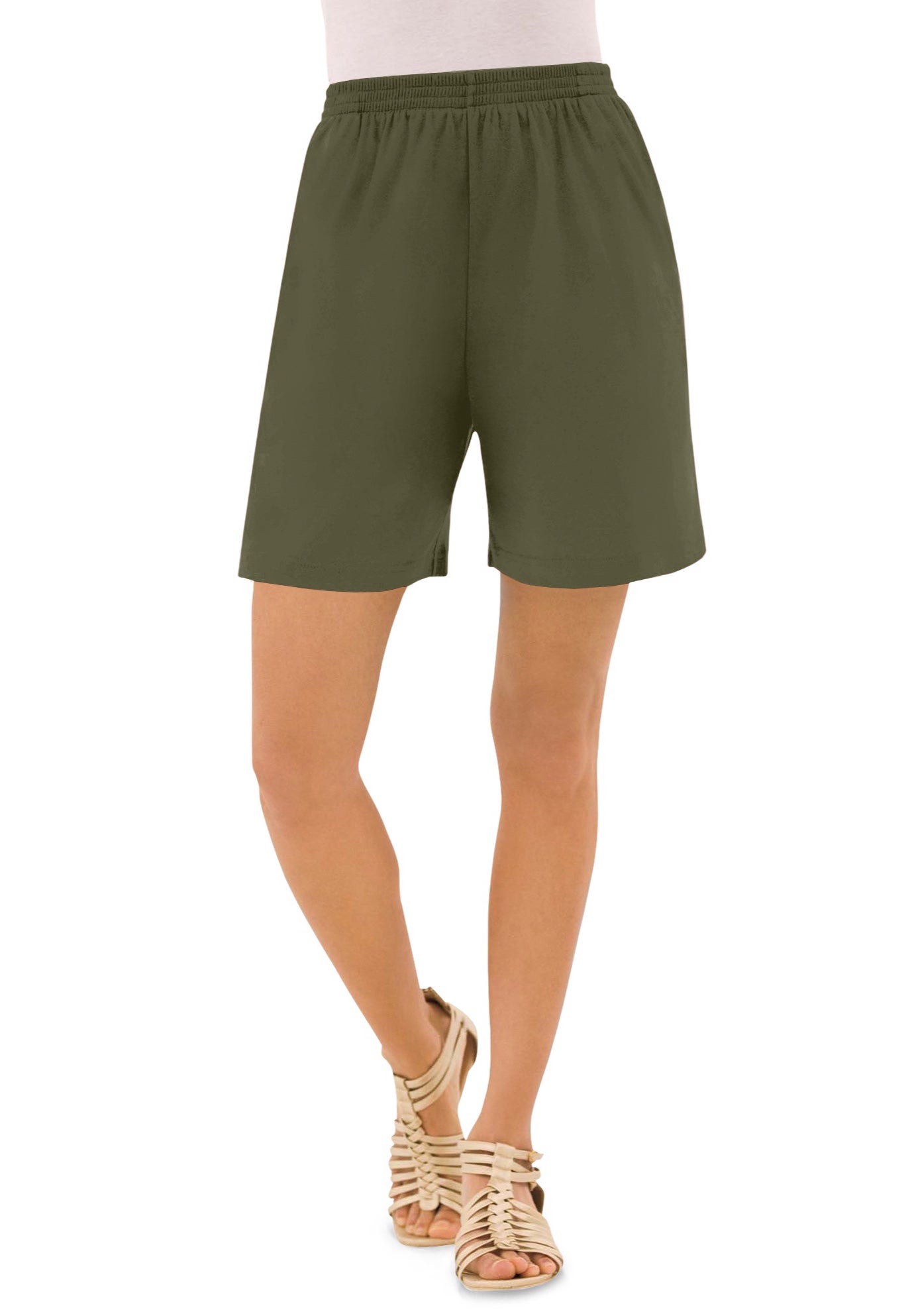 Plus Size Soft Knit Pull-On Short image number 0