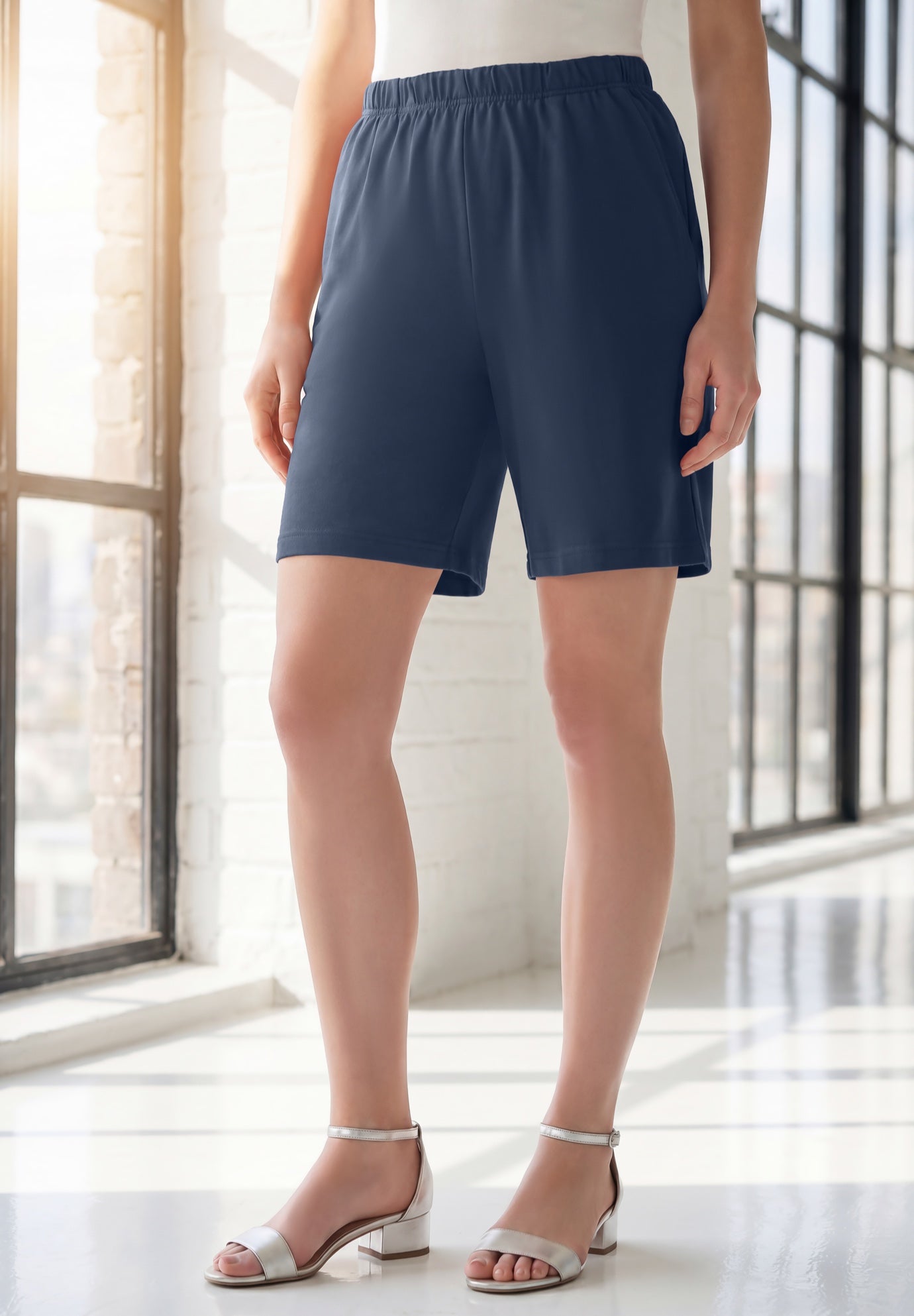 Plus Size Soft Knit Pull-On Short image number 0
