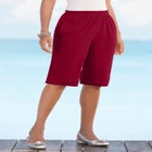 Plus Size Soft Knit Pull-on Bermuda Short image number null