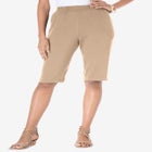 Plus Size Soft Knit Pull-on Bermuda Short image number null