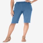 Plus Size Soft Knit Pull-on Bermuda Short image number null