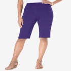 Plus Size Soft Knit Pull-on Bermuda Short image number null