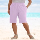 Plus Size Soft Knit Pull-on Bermuda Short image number null