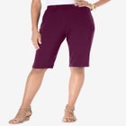 Plus Size Soft Knit Pull-on Bermuda Short image number null