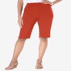 Plus Size Soft Knit Pull-on Bermuda Short image number null