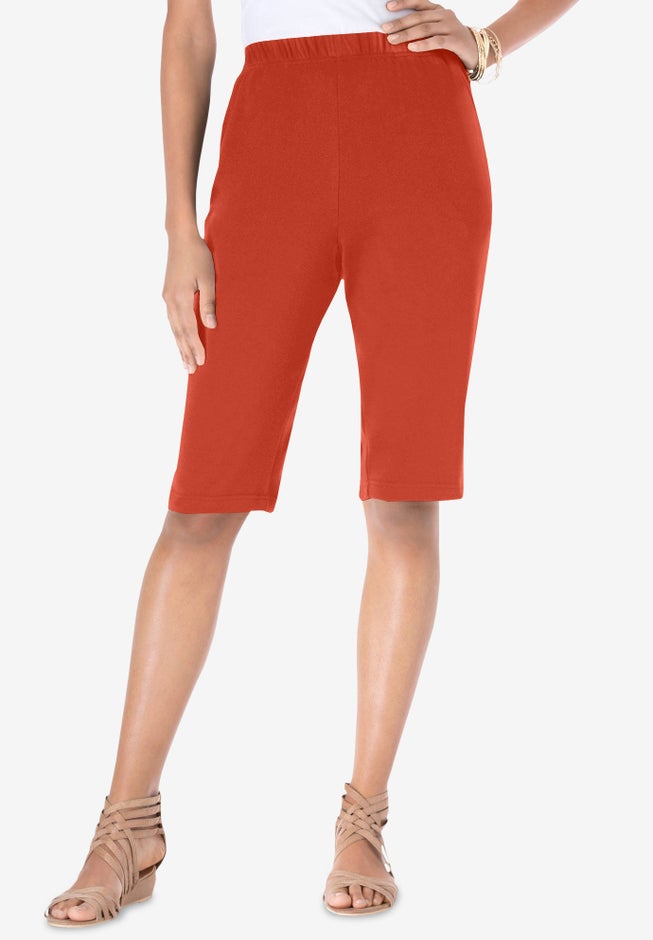 Plus Size Soft Knit Pull-on Bermuda Short image number 0