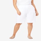 Plus Size Soft Knit Pull-on Bermuda Short image number null