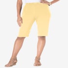 Plus Size Soft Knit Pull-on Bermuda Short image number null