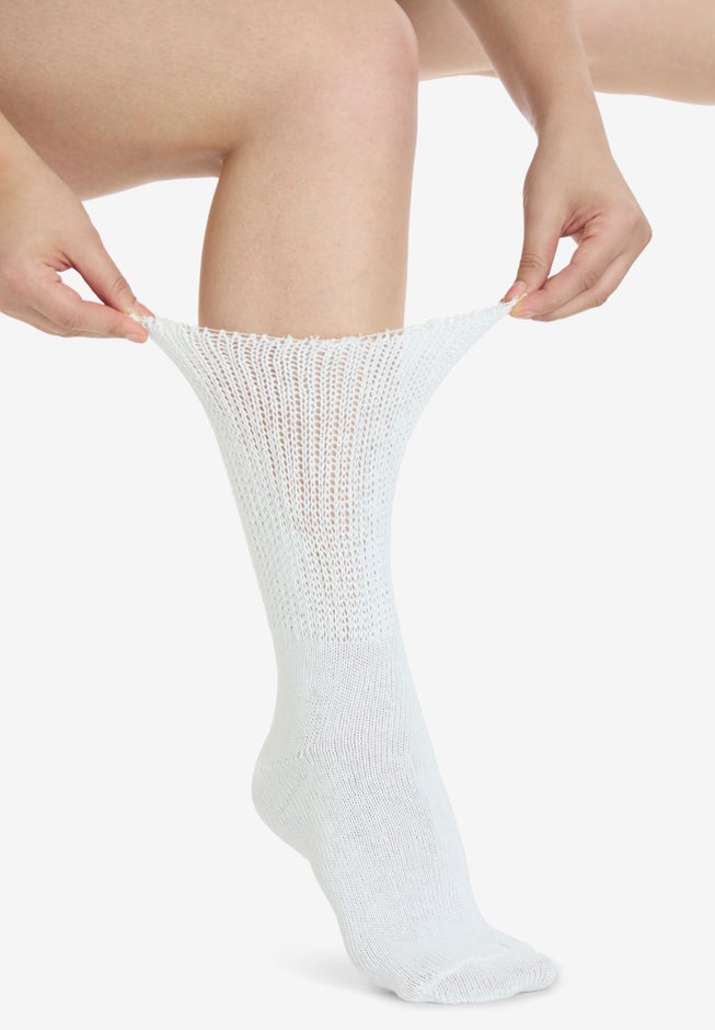 2-Pack Open Weave Extra Wide Socks image number 1