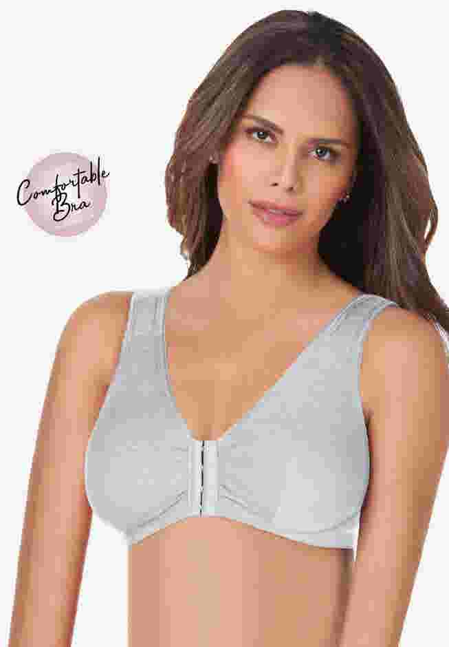 Leading Lady® Meryl Cotton Front-Close Wireless Bra image number 3
