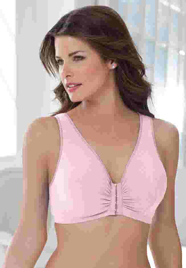 Leading Lady® Meryl Cotton Front-Close Wireless Bra image number 4