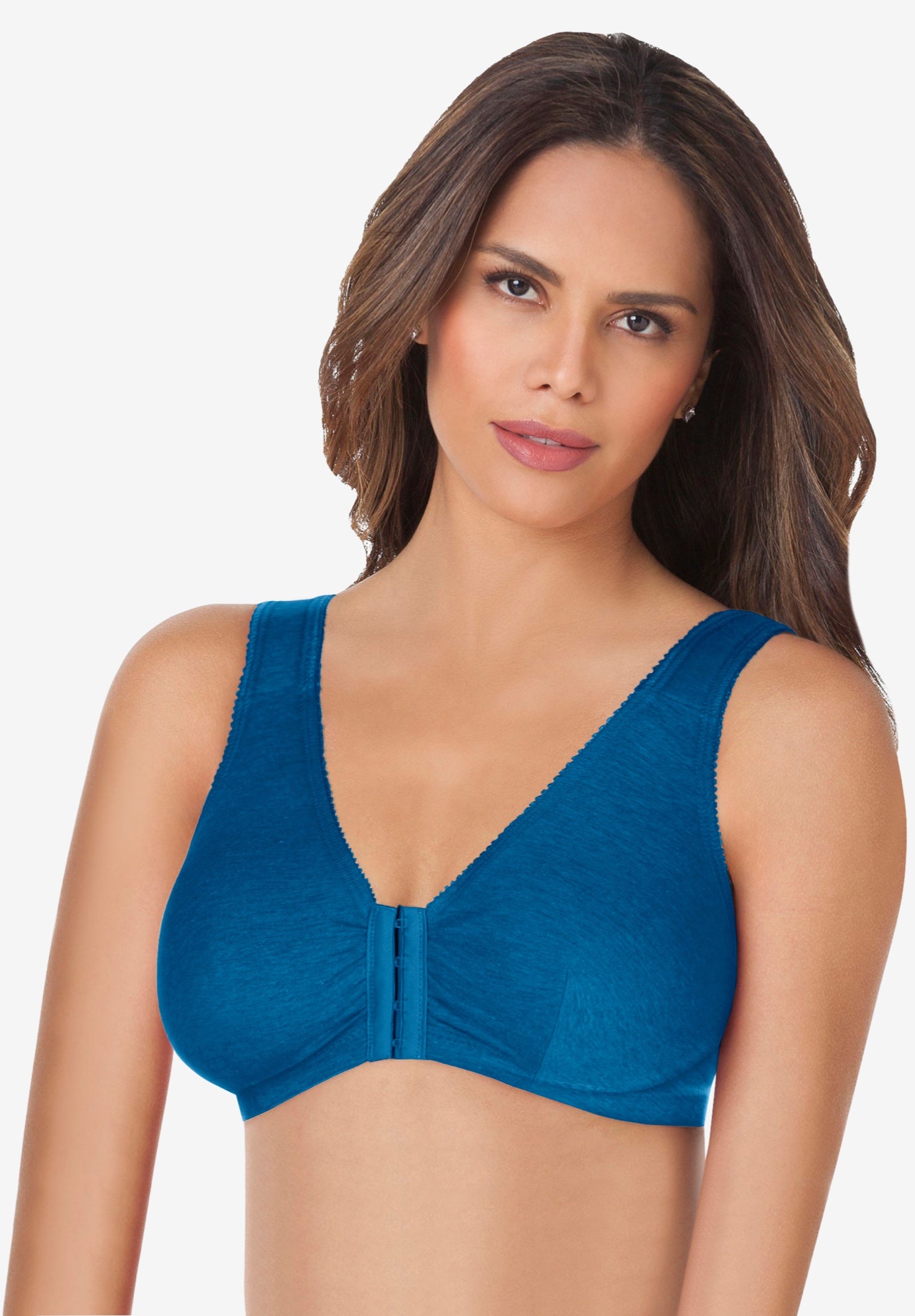 Leading Lady® Meryl Cotton Front-Close Wireless Bra image number 0