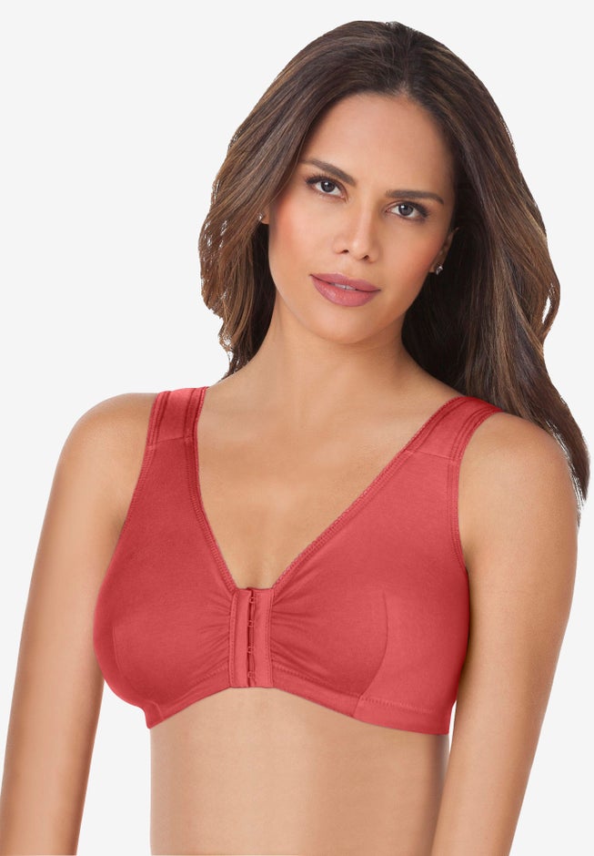 Leading Lady® Meryl Cotton Front-Close Wireless Bra image number 0