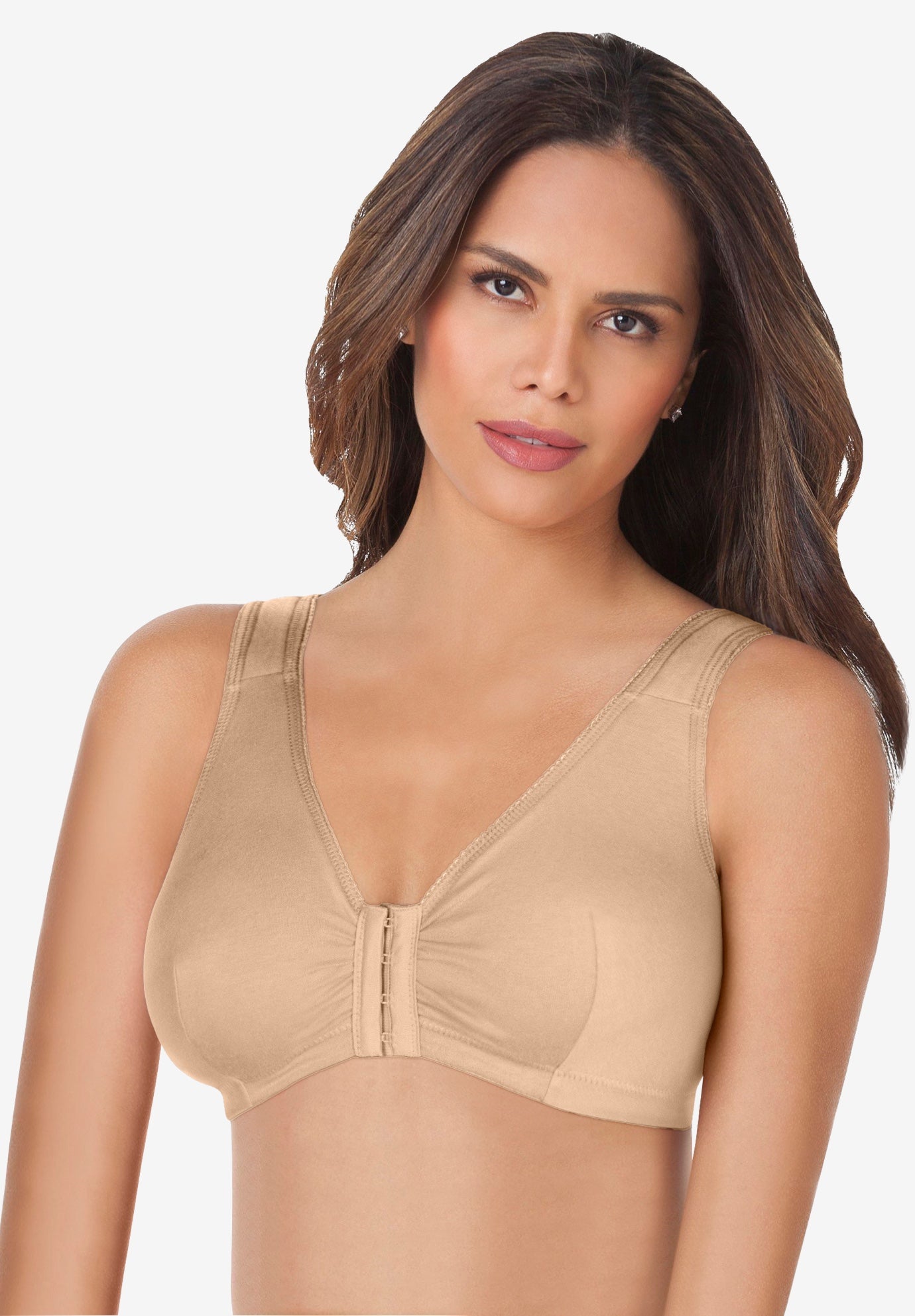 Leading Lady® Meryl Cotton Front-Close Wireless Bra image number 0