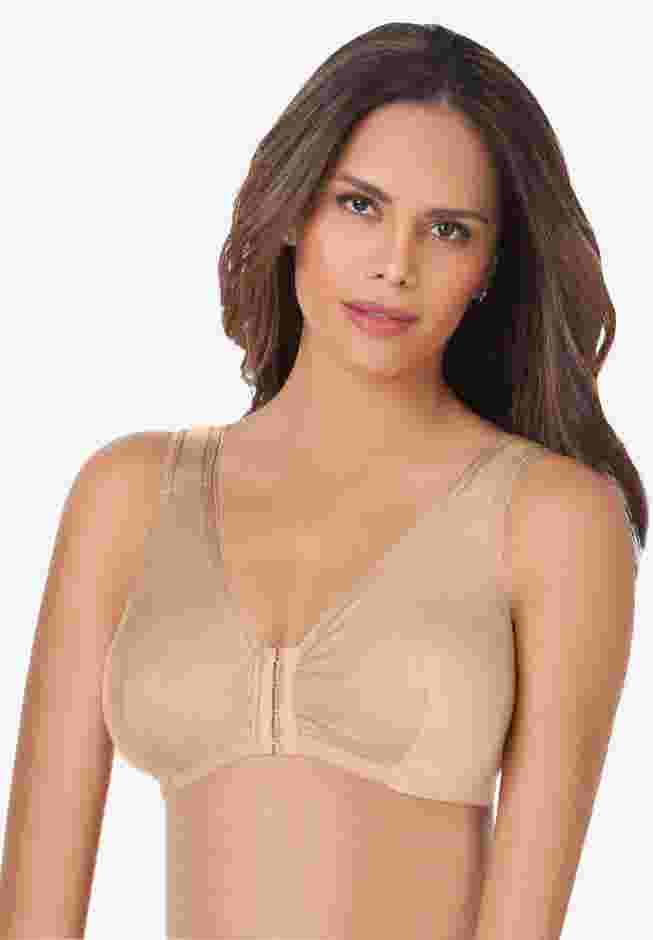 Leading Lady® Meryl Cotton Front-Close Wireless Bra image number 0