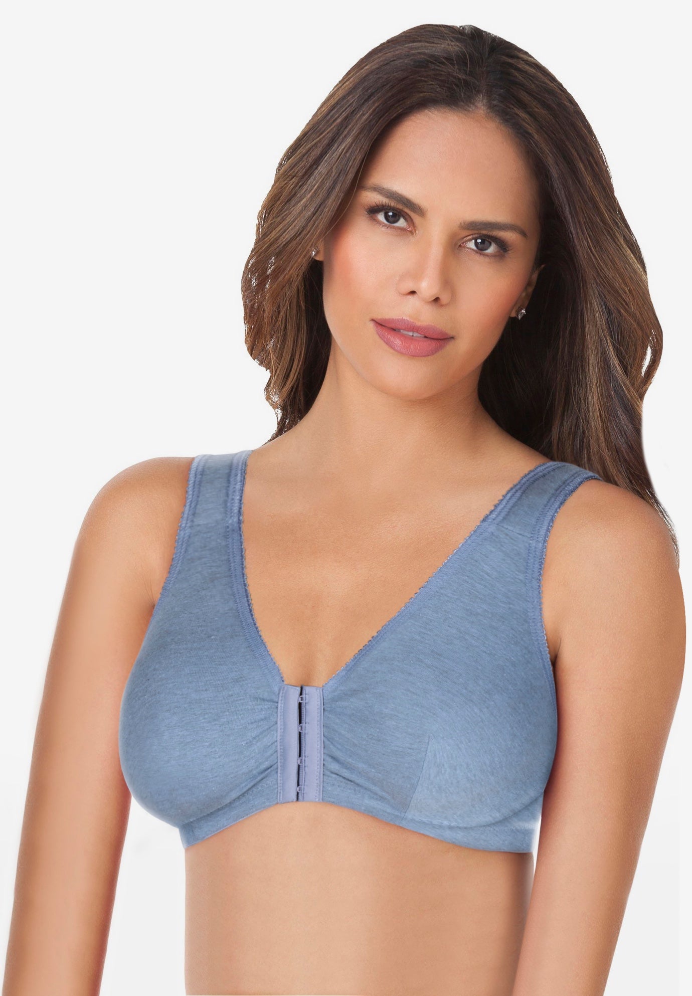 Leading Lady® Meryl Cotton Front-Close Wireless Bra image number 0