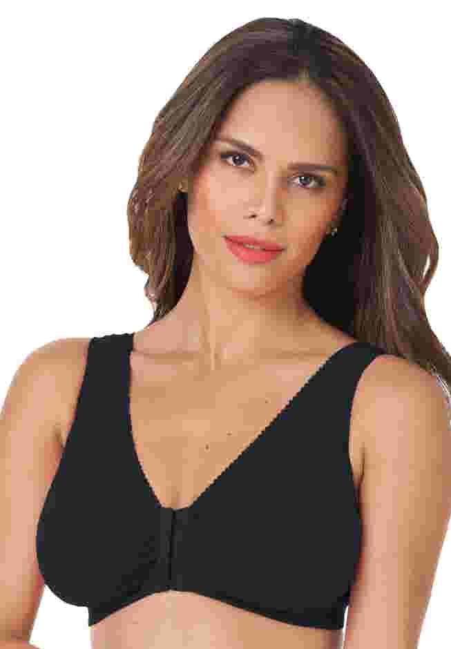 Leading Lady® Meryl Cotton Front-Close Wireless Bra image number 0