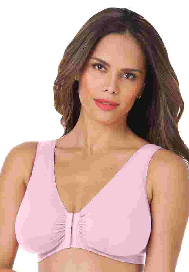 Leading Lady® Meryl Cotton Front-Close Wireless Bra image number 0